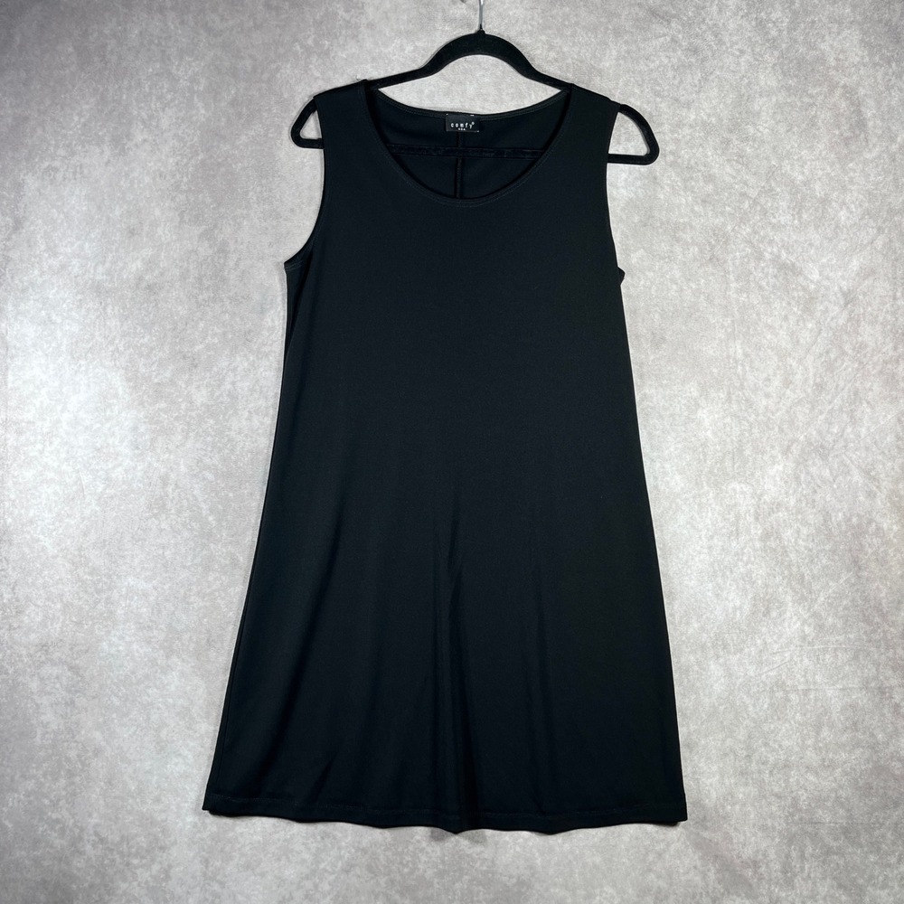 Comfy USA Black Sleeveless Knit Tank Dress Womens S Casual Athleisure‎ Comfort